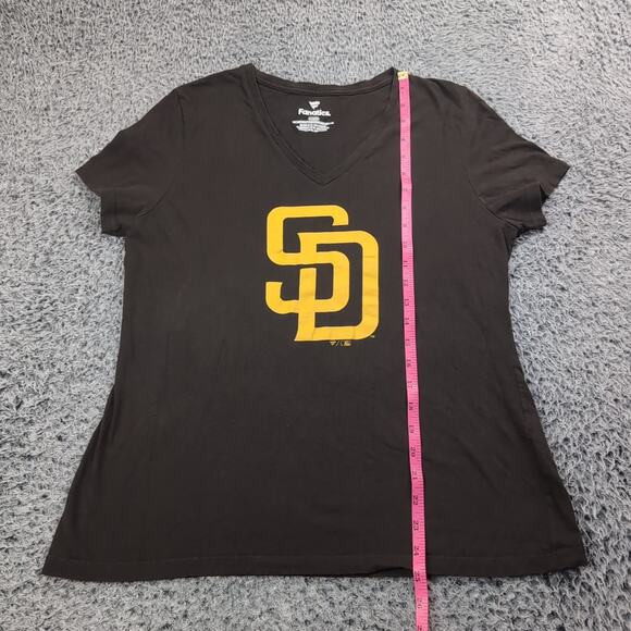 San Diego Padres Shirt Women Large Brown MLB Baseball Lounge Graphic Tee Casual - Picture 4 of 6